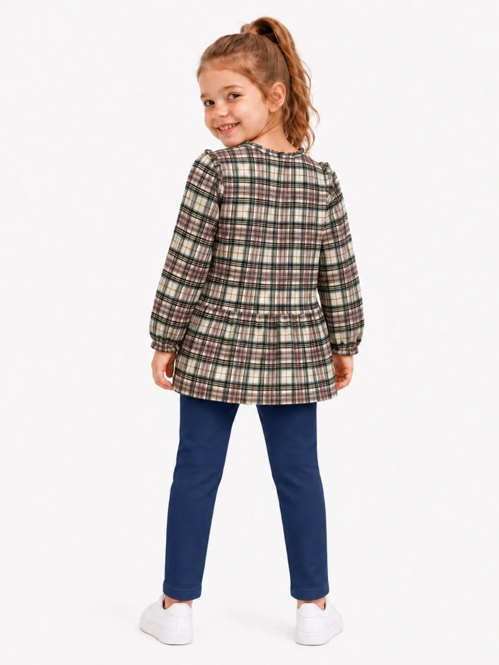 Baby Gap Girls Plaid Ruffle Peplum Tunic Blouse Size 3T